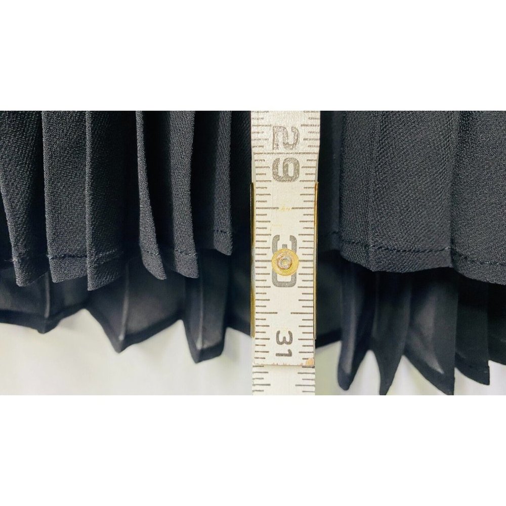 Time & Tru Pleated Skirt Women Size XL Black Elastic Waist Lined - Picture 3 of 7